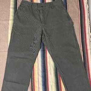Carhartt B11 MOS Work Pants 34x29 Green Canvas Carpenter Utility Dungaree Fit